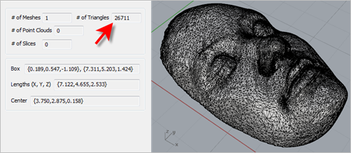 The RhinoCAM Browser reports a total of 26,711 facets.