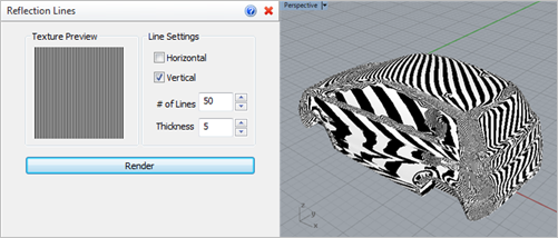 Command Options with Reflection Lines Displayed
