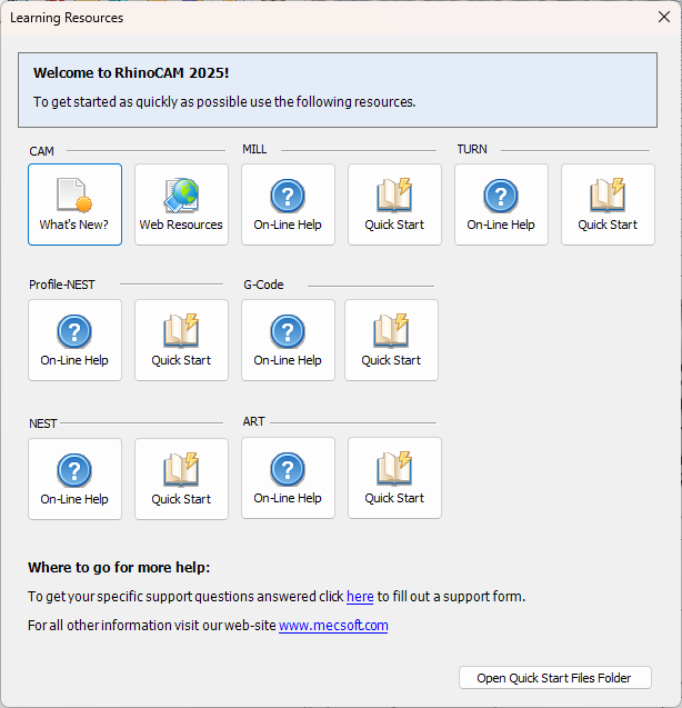 Learning Resources Dialog