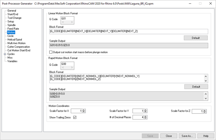 PPG Editor: Motion