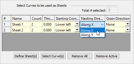 Nesting Direction (True Shape Nesting)