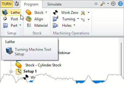 Locating the Machine Tool Setup Command