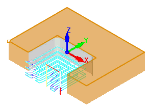 2½ Roughing on 2D Curves, Offset Cuts, Mixed Cut Direction, 40% Stepover