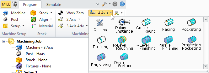 4 Axis Operations Menu