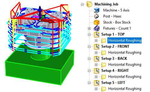 5 Axis 3+2 Roughing Example