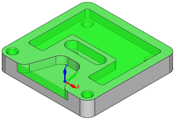 3D Solid Model after (AFD) is performed with the Machining Features highlighted