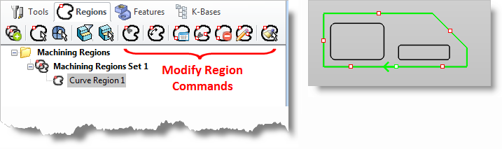 Locating the Modify Region Commands