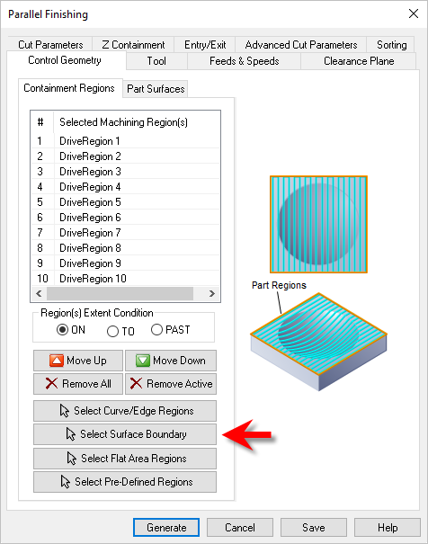 Surface Boundary button