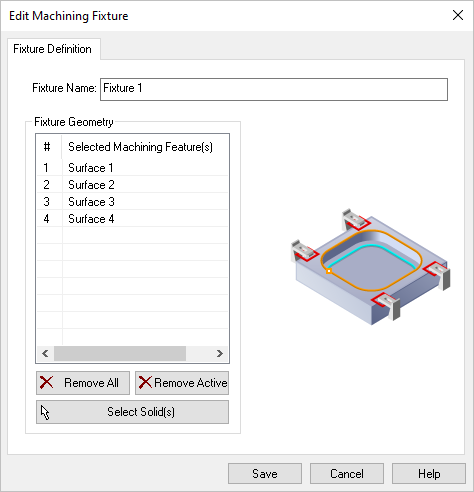 Edit Machining Fixture Dialog