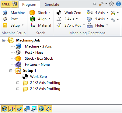 The Machining Operations (MOps) Browser, Program Tab