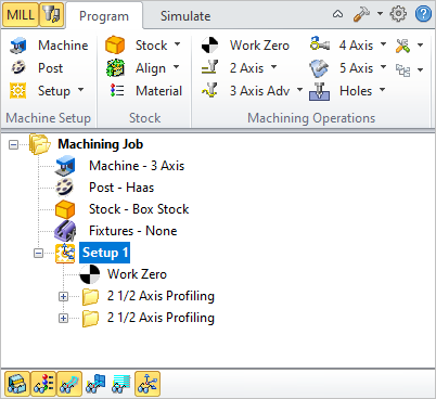 The Machining Operations (MOps) Browser, Program Tab