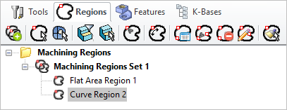 Regions Tab, Machining Objects (MObs) Browser