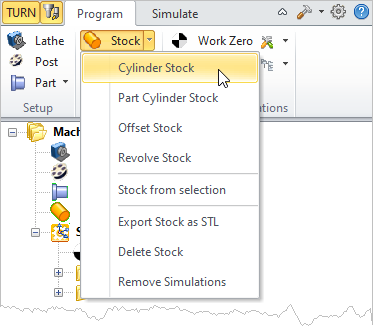 Cylinder Stock Menu Item