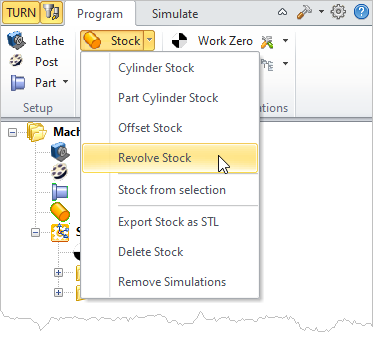 Revolve Stock Menu Item