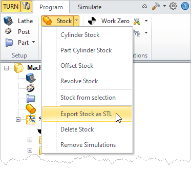 Export Stock as STL Menu Item