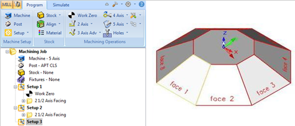 Create a new Setup using Set CSYS Setup and under Align to Geometry use Select Surface and pick Face 2 and Click OK