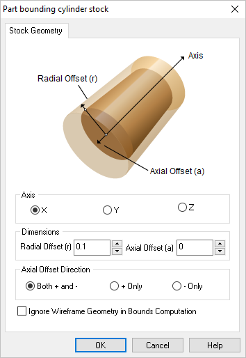 Dialog Box: Part Cylinder Stock