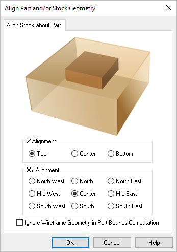 Dialog Box: Align Part and/or Stock Geometry