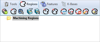The Regions tab of the Machining Objects Browser