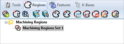 Machining Objects Browser, Regions tab - Premium Configuration shown