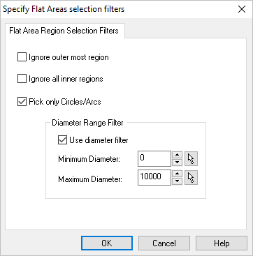 Dialog Box: Flat Specify Area Region Selection Filters