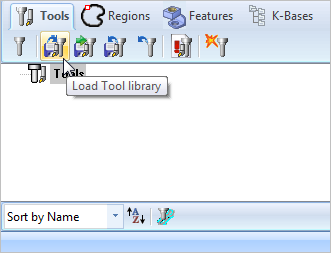 Machining Objects Browser, Load Tool Library