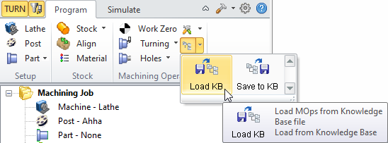To Load a Knowledge Base from Machining Browser
