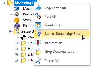 Right click on Machining Job