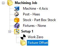 Fixture Offset operation shown under Setup