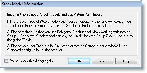 Dialog Box: Stock Model Information