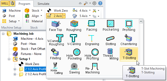 2½ Axis T-Slotting Menu Item