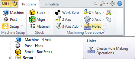 4 Axis Hole Making Menu Item - Premium Configuration Shown