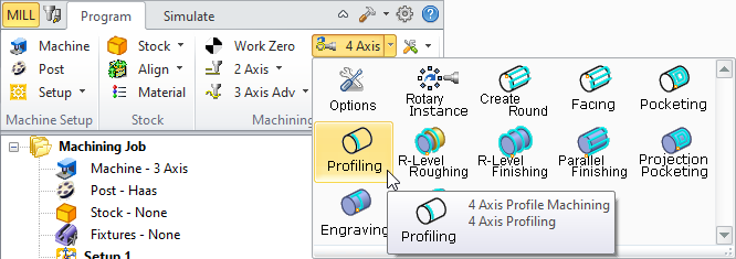 4 Axis Profiling Menu Item