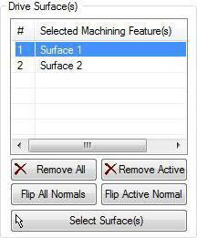 Drive Surfaces(s), dialog