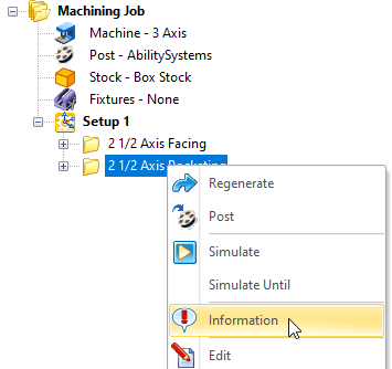 Select Information from the Right-click Menu