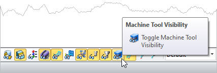 Location of the Toggle Machine Tool Simulation Icon