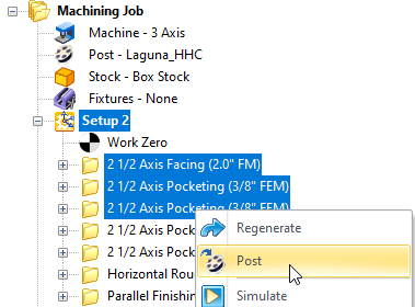 Selecting multiple operations by holding down the Ctrl key for posting