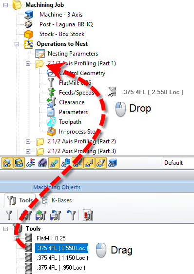 Drag & Drop a Tool from the Object Browser to an Operation