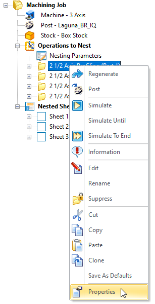 Select Properties from the Right-click Menu