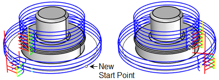 Start Point Specified for 3 Axis Horizontal Finishing