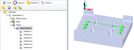 2½ Axis Example (when Derived from a Hole Feature)