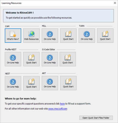 Learning Resources Dialog