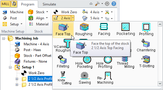 2½ Axis Facing Menu Item
