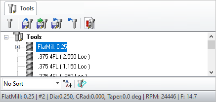 The Machining Objects (MObs) Browser, Tools Tab