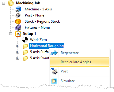 Machining Browser: Recalculate Angles
