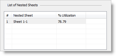 List of Nested Sheets Results - Note that All but Sheet 1 is Eliminated