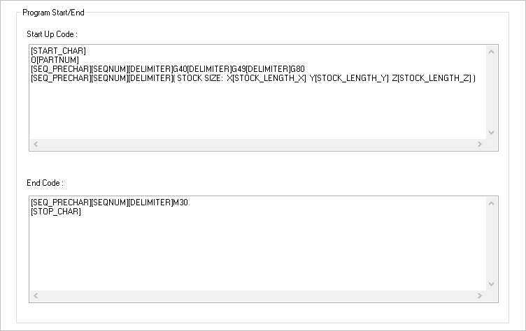 The Start/End section of the Post-Processor Generator (PPG) dialog for our haas-blog.spm post definition file.