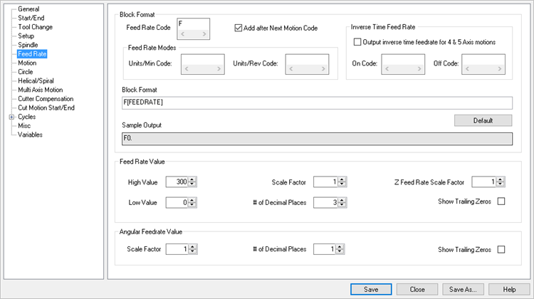 PPG Editor: Feed Rate