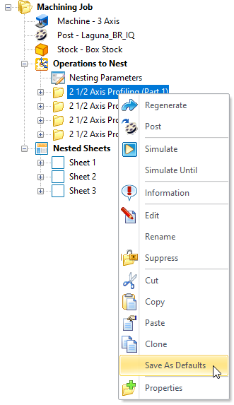 Step 2: Save As Defaults