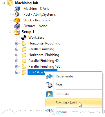 Sumulate Until menu selection